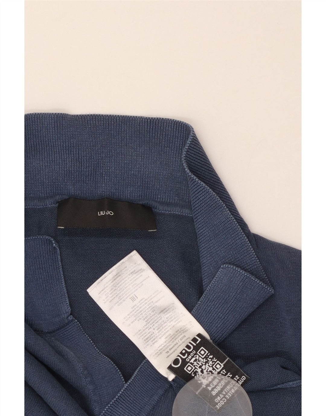 LIU JO Mens Polo Shirt XL Navy Blue Cotton