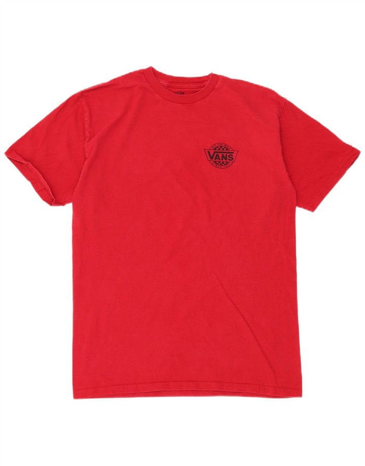 VANS Mens Graphic T-Shirt Top Medium Red Cotton
