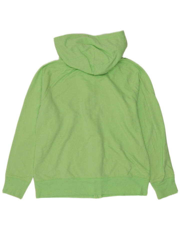 GAP Womens Graphic Zip Hoodie Sweater UK 16 Large Green Cotton