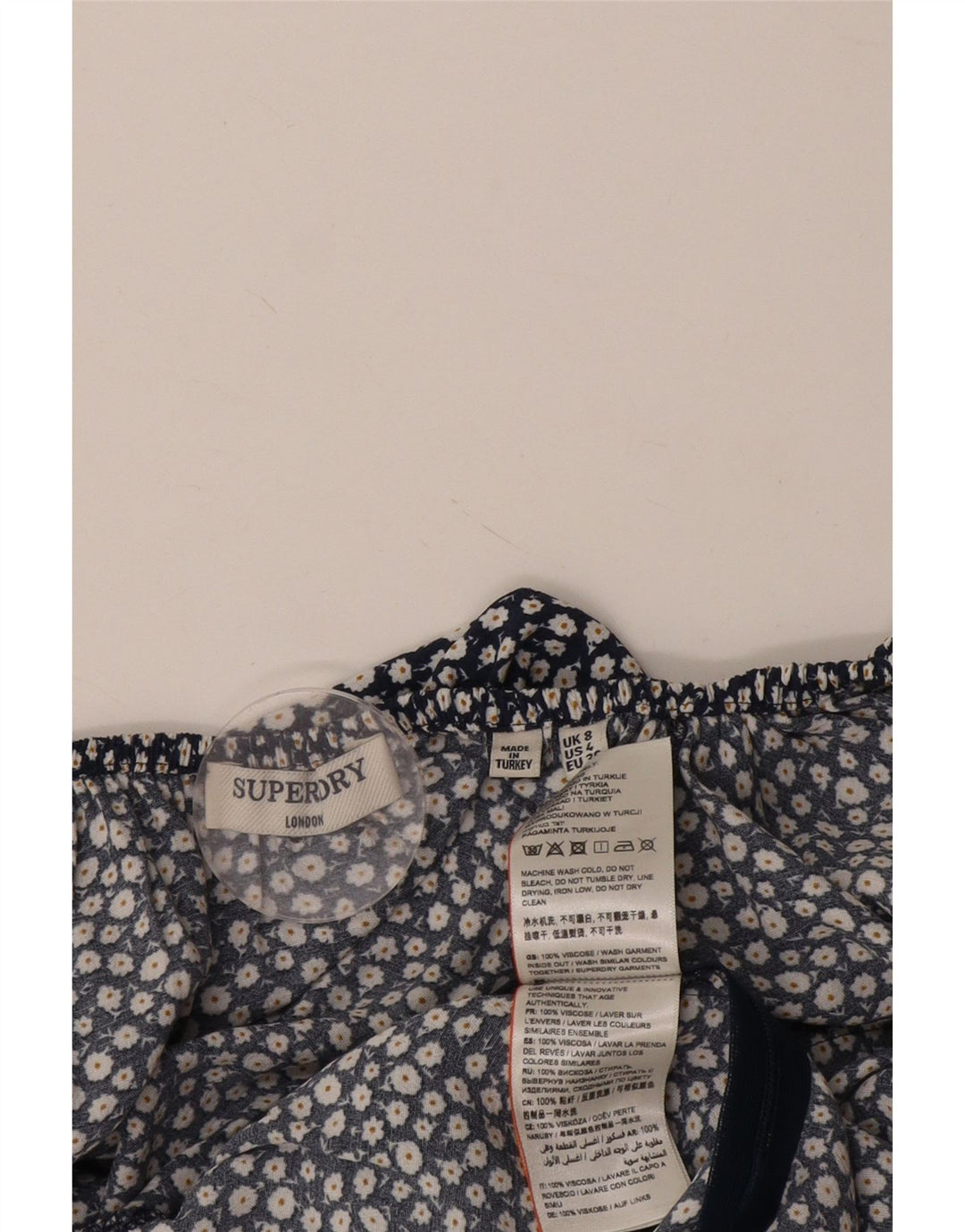 SUPERDRY Womens Playsuit UK 8 Small  Navy Blue Floral Viscose