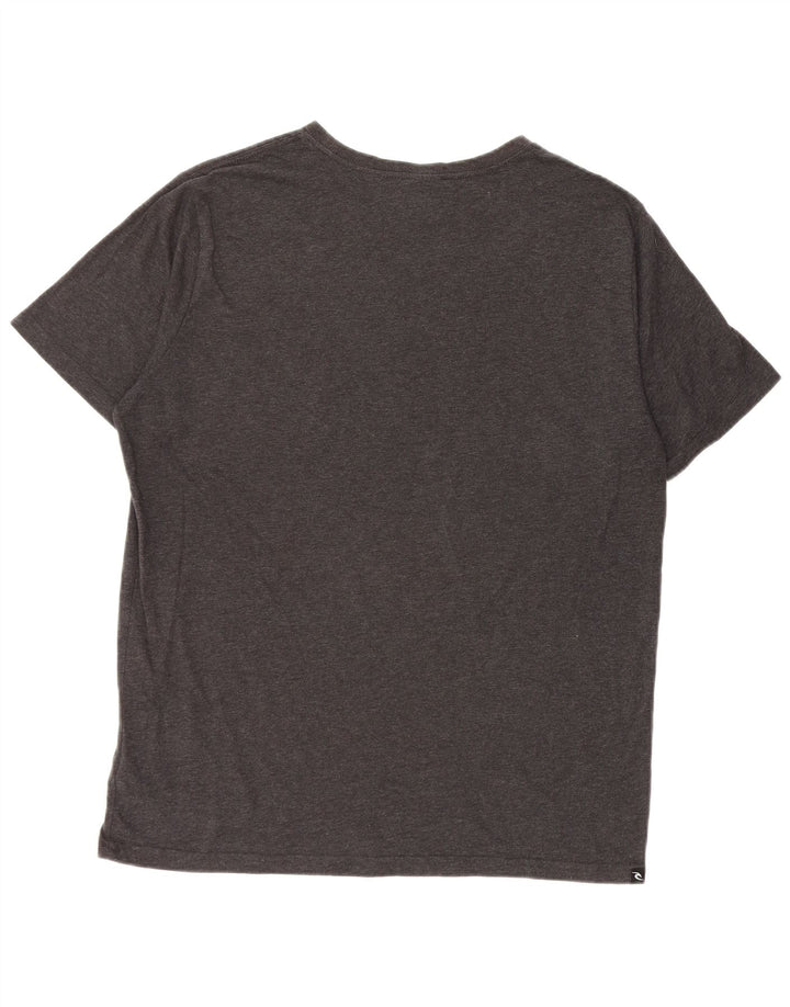 RIP CURL Mens Standard Fit T-Shirt Top Large Grey Cotton