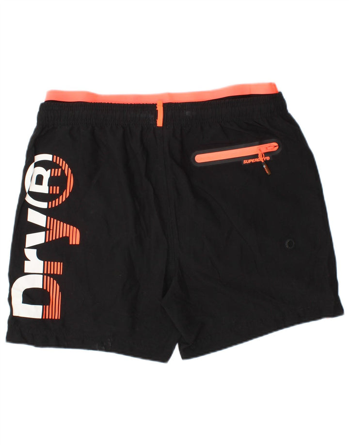 SUPERDRY Mens Graphic Swimming Shorts XL  Black Polyester