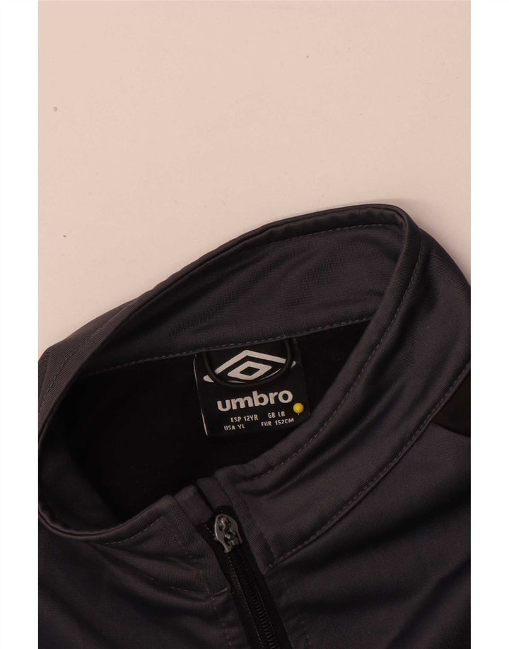 Umbro Boys Tracksuit Top Jacket 11-12 Years Grey Polyester