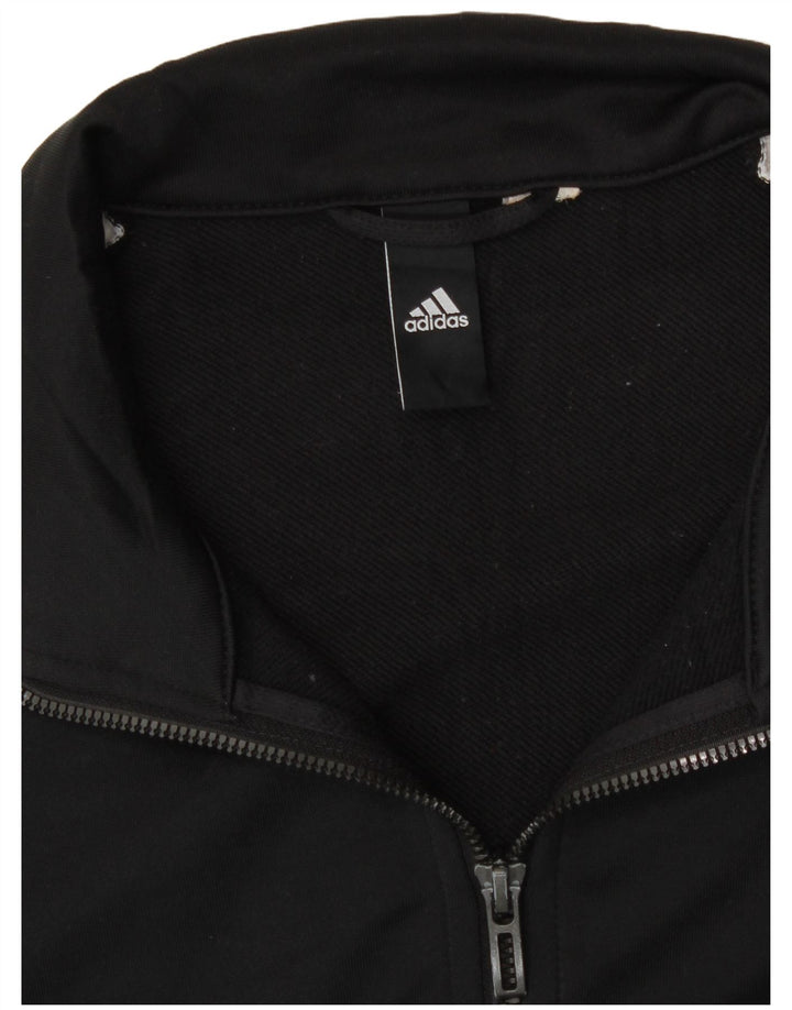 ADIDAS Mens Graphic Tracksuit Top Jacket Medium Black Colourblock