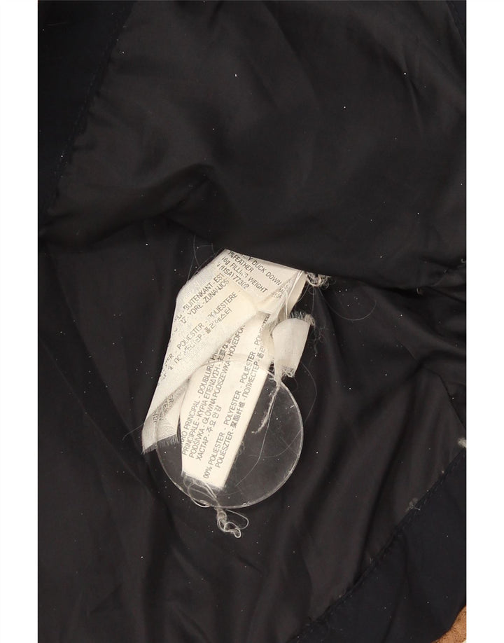Zara Womens Hooded Padded Jacket UK 18 XL Navy Blue Polyester