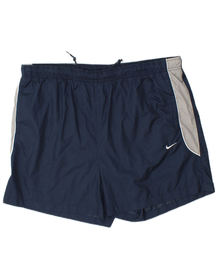 NIKE Mens Sport Shorts XL  Navy Blue Colourblock Polyester