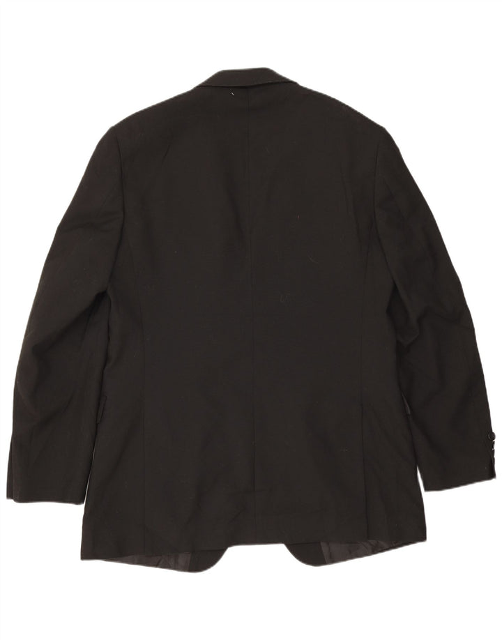 Marks & Spencer Mens 2 Button Blazer Jacket UK 42 Large Black Polyester