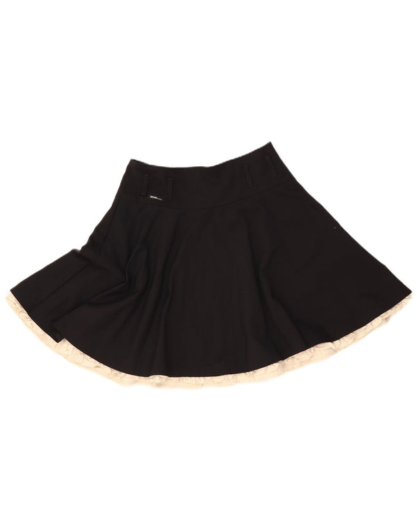 MOSCHINO Womens High Waist A-Line Skirt UK 12 Medium W28  Black