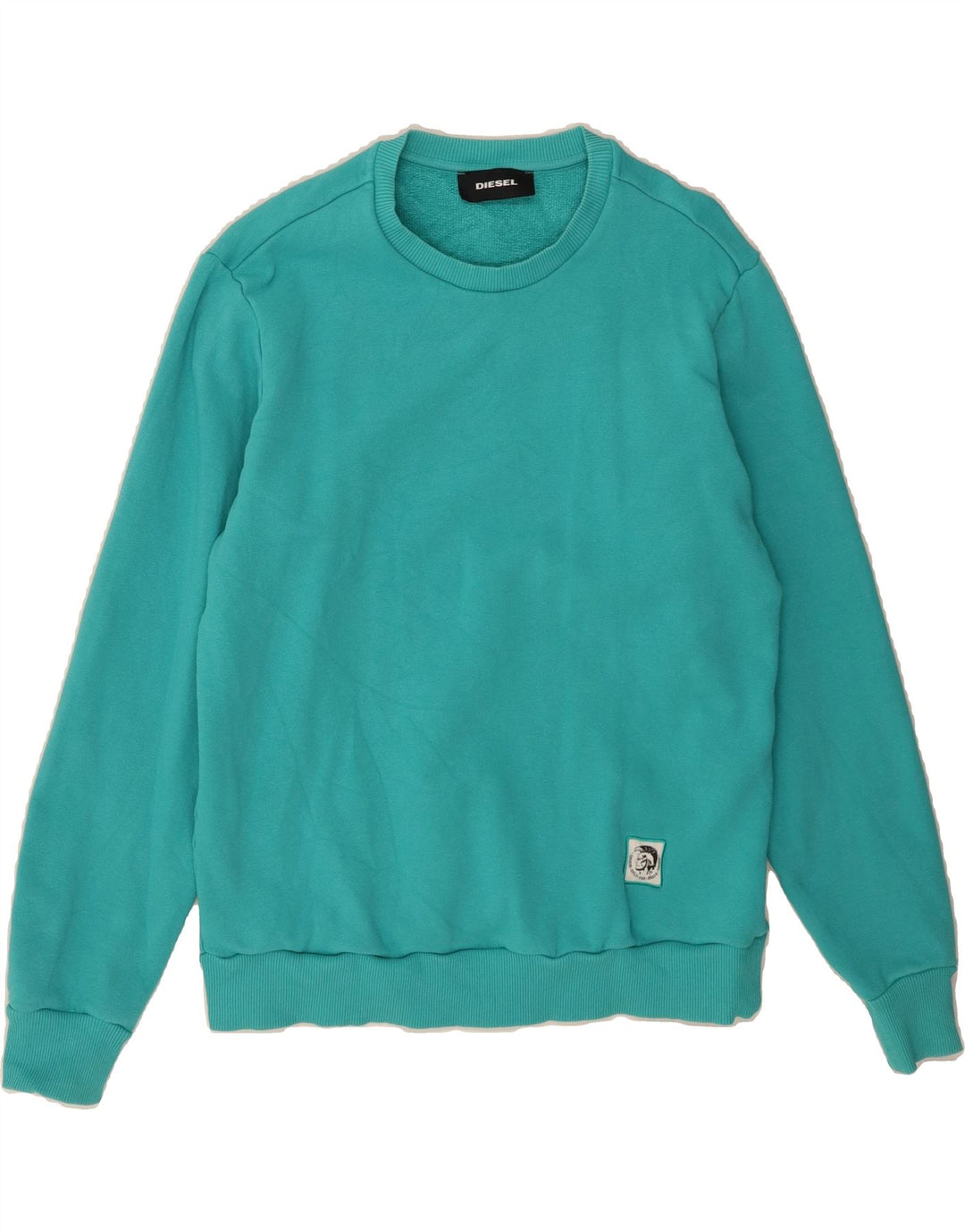 DIESEL Womens Sweatshirt Jumper UK 16 Large Turquoise Vintage Diesel and Second-Hand Diesel from Messina Hembry 