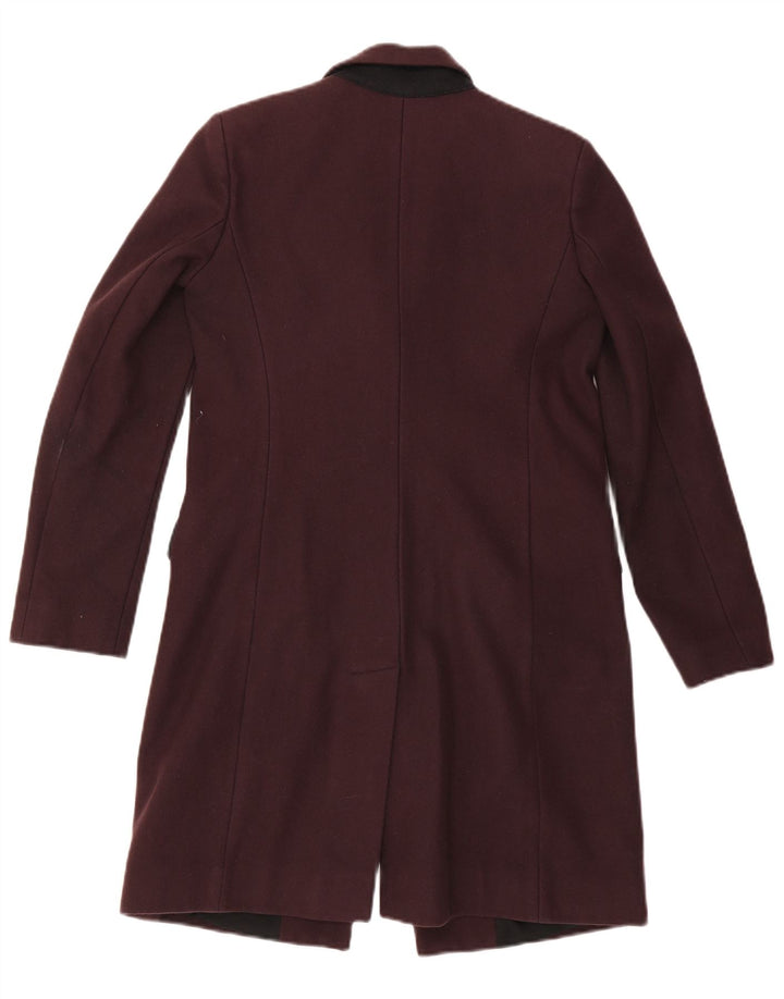 FRENCH CONNECTION Womens Open Overcoat UK 6 XS Maroon Wool