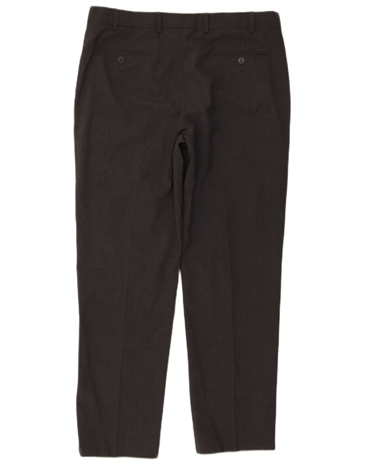 Marks & Spencer Mens Regular Fit Suit Trousers W36 L31 Grey Wool
