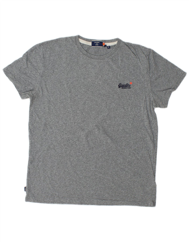 SUPERDRY Womens T-Shirt Top UK 14 Medium Grey Cotton