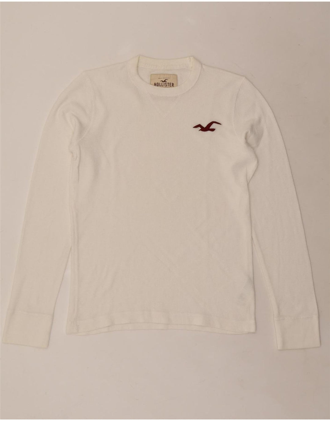 HOLLISTER Mens Top Long Sleeve Large White Cotton