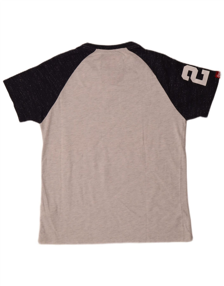 Superdry Mens Graphic T-Shirt Top XL Grey Colourblock Cotton