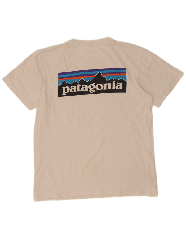 Patagonia Mens Regular Fit Graphic T-Shirt Top Medium White Cotton