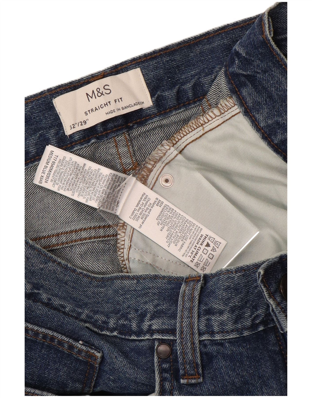 Marks & Spencer Mens Straight Jeans  W32 L29 Blue Cotton