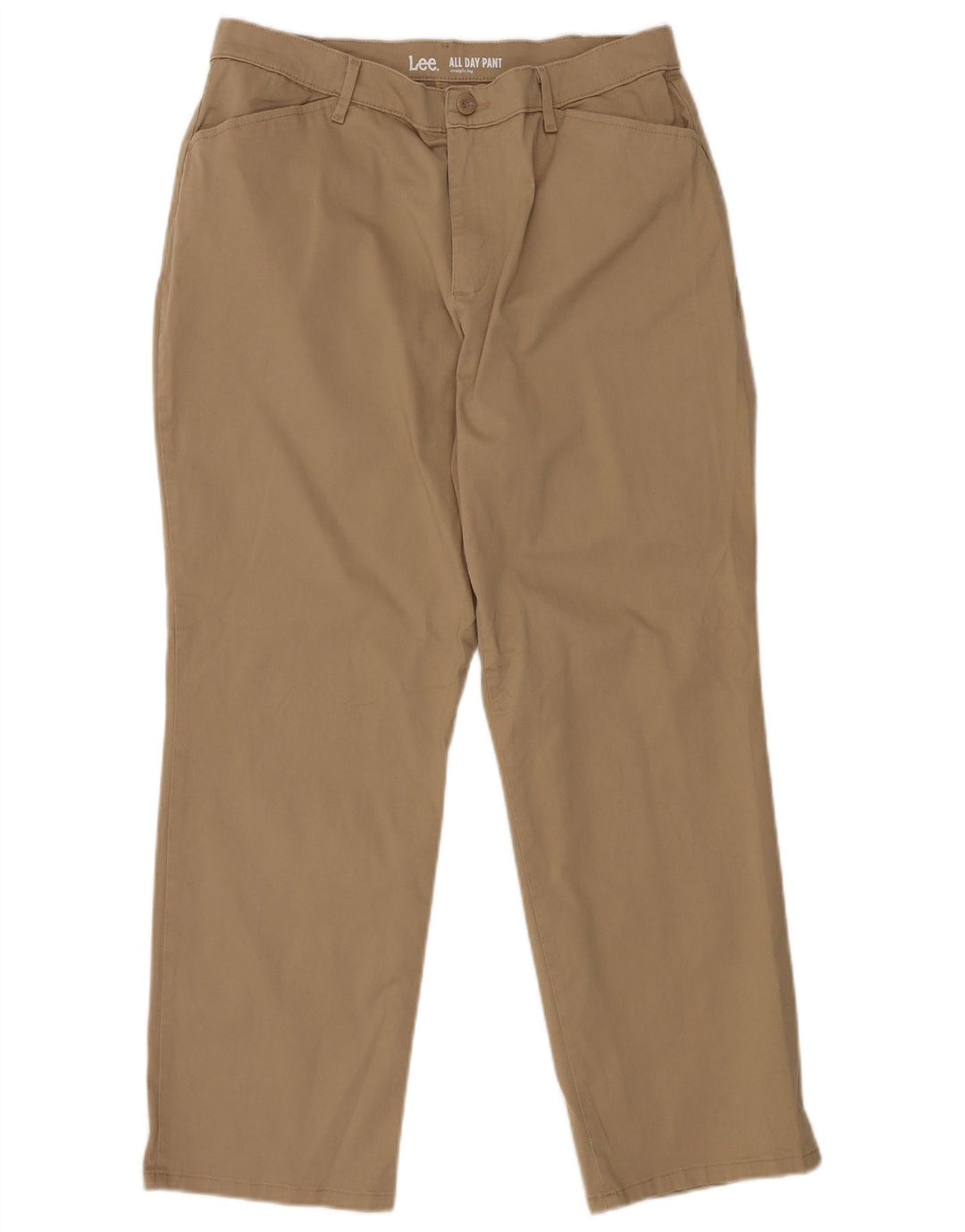 LEE Womens Straight Casual Trousers US 14 XL W34 L28 Brown Cotton