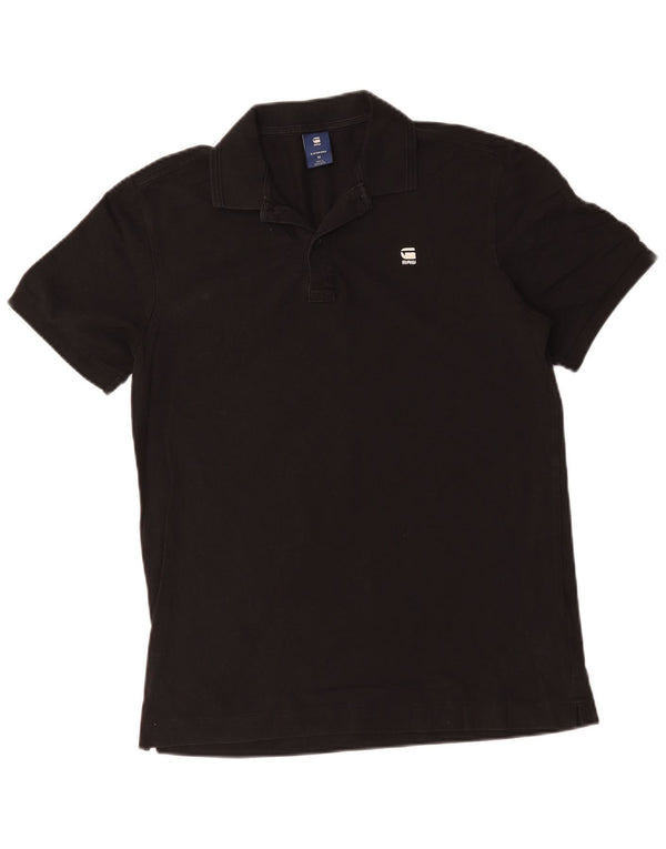 G-Star Mens Polo Shirt Medium Black Cotton