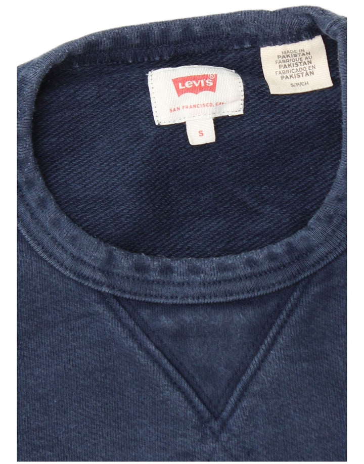 LEVI'S Mens Graphic Sweatshirt Jumper Small Navy Blue Cotton