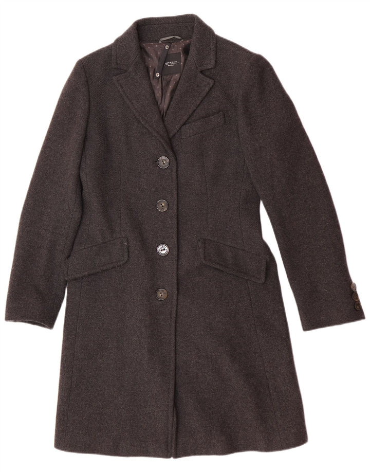 Max Mara Womens Overcoat UK 8 Small Grey Wool