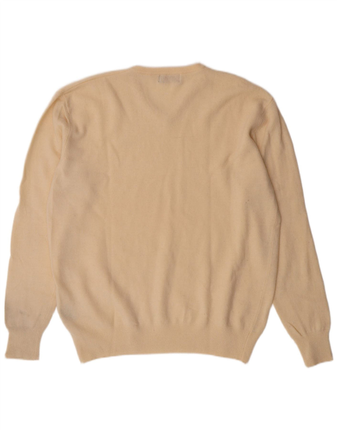 Kappa Mens V-Neck Jumper Sweater XL Off White Lambswool