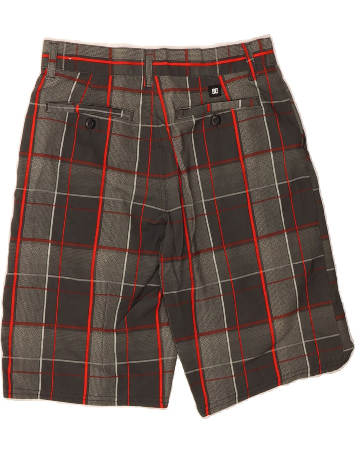 DC Boys Chino Shorts 13-14 Years W26 Grey Plaid Polyester Vintage DC and Second-Hand DC from Messina Hembry 