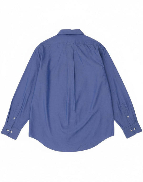 Izod Mens Easy Care Shirt Size 16 1/2 Large Blue Cotton