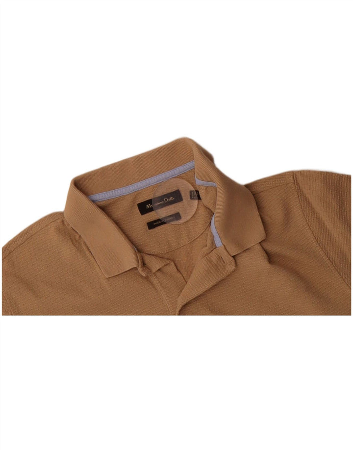 MASSIMO DUTTI Mens Polo Shirt Medium Beige Cotton