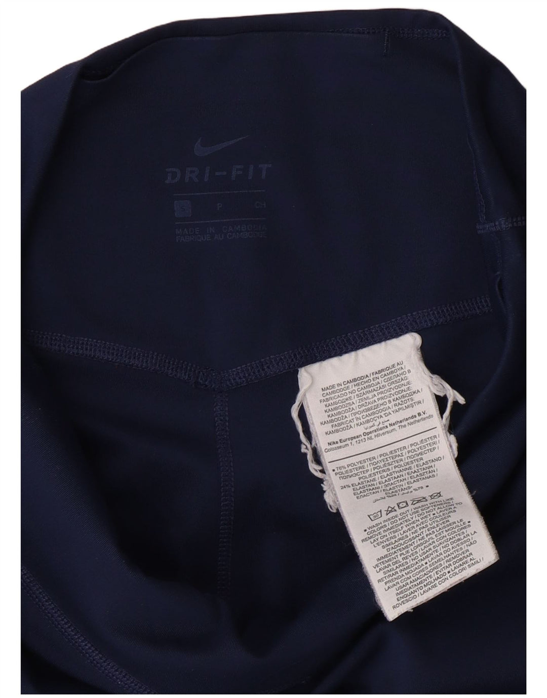 NIKE Womens Dri Fit Leggings UK 10 Small  Navy Blue Polyester