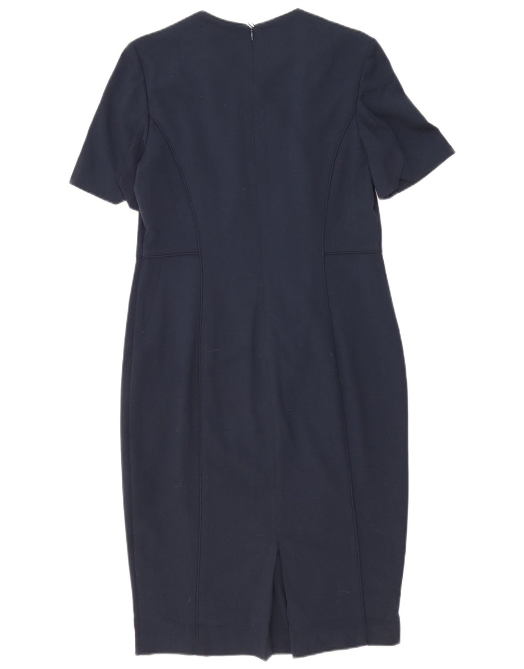 Marks & Spencer Womens Sheath Dress UK 14 Large Navy Blue Polyester