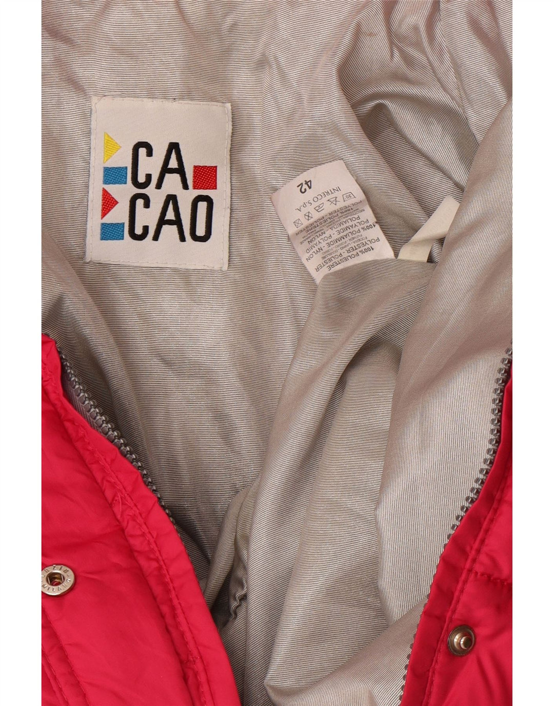 Cacao Womens Hooded Ski Jumpsuit IT 42 Medium  Pink Polyester