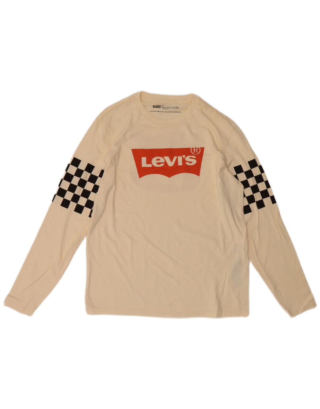 Levi's Mens Standard Fit Graphic Top Long Sleeve Medium Off White Geometric