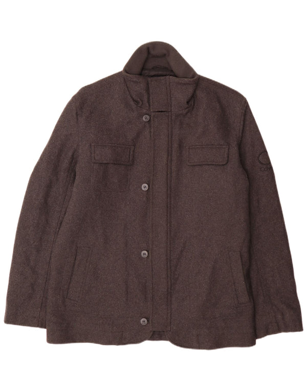 Calvin Klein Mens Utility Jacket UK 44 2XL Grey Wool