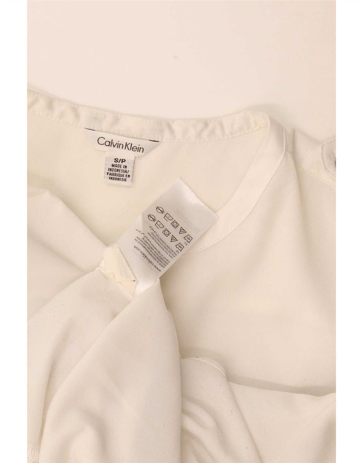 Calvin Klein Womens Shirt Blouse UK 10 Small White Polyester