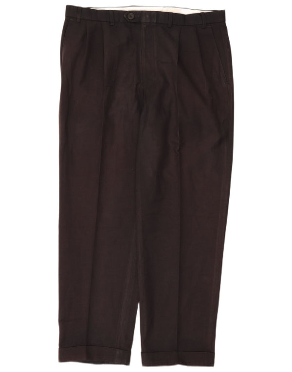 Marks & Spencer Mens Pegged Suit Trousers W38 L31 Navy Blue Polyester