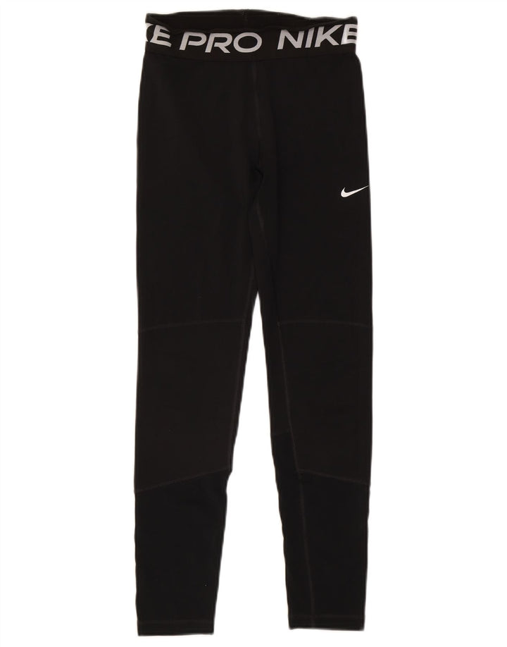 Nike Girls Graphic Leggings 12-13 Years Large Black