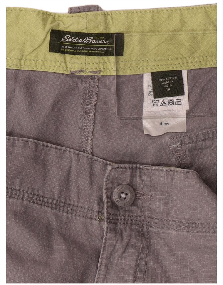EDDIE BAUER Womens Cargo Shorts US 16 2XL W36 Grey Cotton