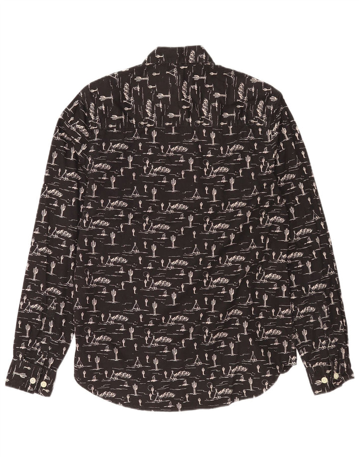 TOPMAN Mens Abstract Pattern Shirt Small Black Cotton