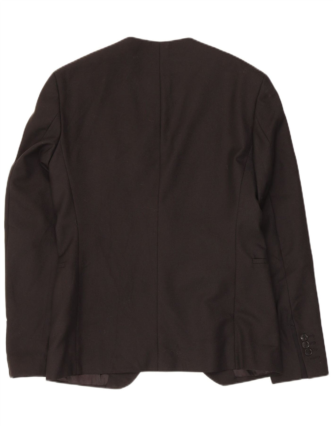 Zara Mens 2 Button Blazer Jacket EU 48 Medium Black Polyester