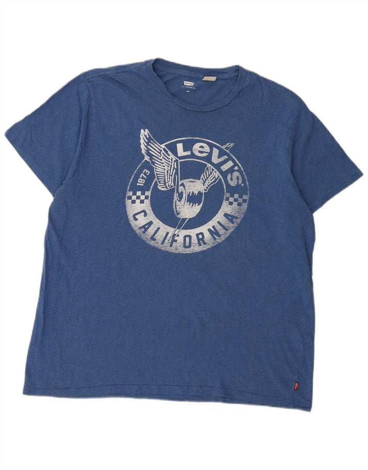 Levi's Mens Graphic T-Shirt Top 2XL Blue