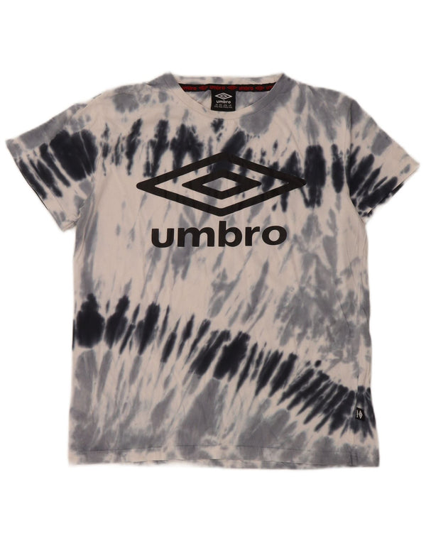 UMBRO Boys Graphic T-Shirt Top 15-16 Years 2XL Grey Tie Dye Cotton