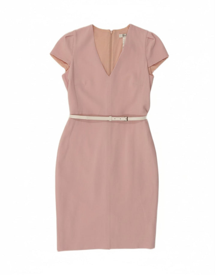 MAX MARA Womens Sheath Dress UK 12 Medium  Pink Virgin Wool