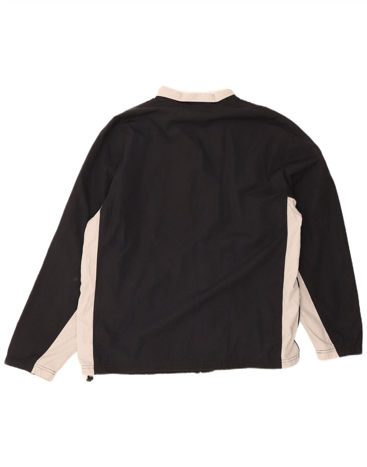 REEBOK Mens Tracksuit Top Jacket  Medium Black Colourblock Polyester