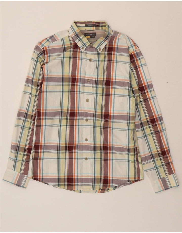 EDDIE BAUER Mens Classic Fit Shirt Small Multicoloured Check Cotton Vintage Eddie Bauer and Second-Hand Eddie Bauer from Messina Hembry 