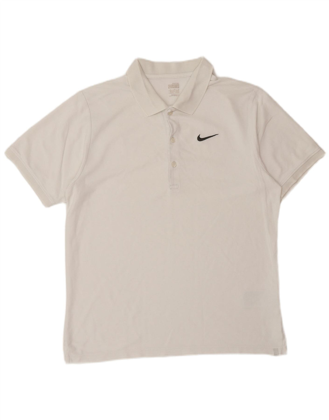 NIKE Mens Polo Shirt Medium White Cotton