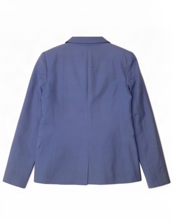 Hobbs Womens 2 Button Blazer Jacket UK 12 Medium Blue Linen