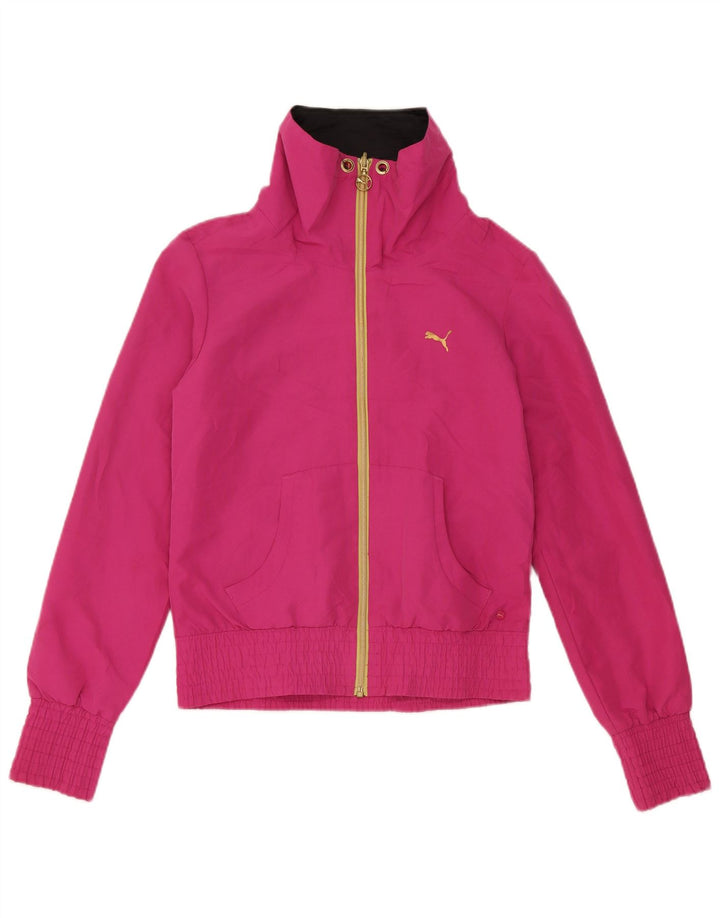 Puma Womens Tracksuit Top Jacket UK 10 Small Pink Polyester