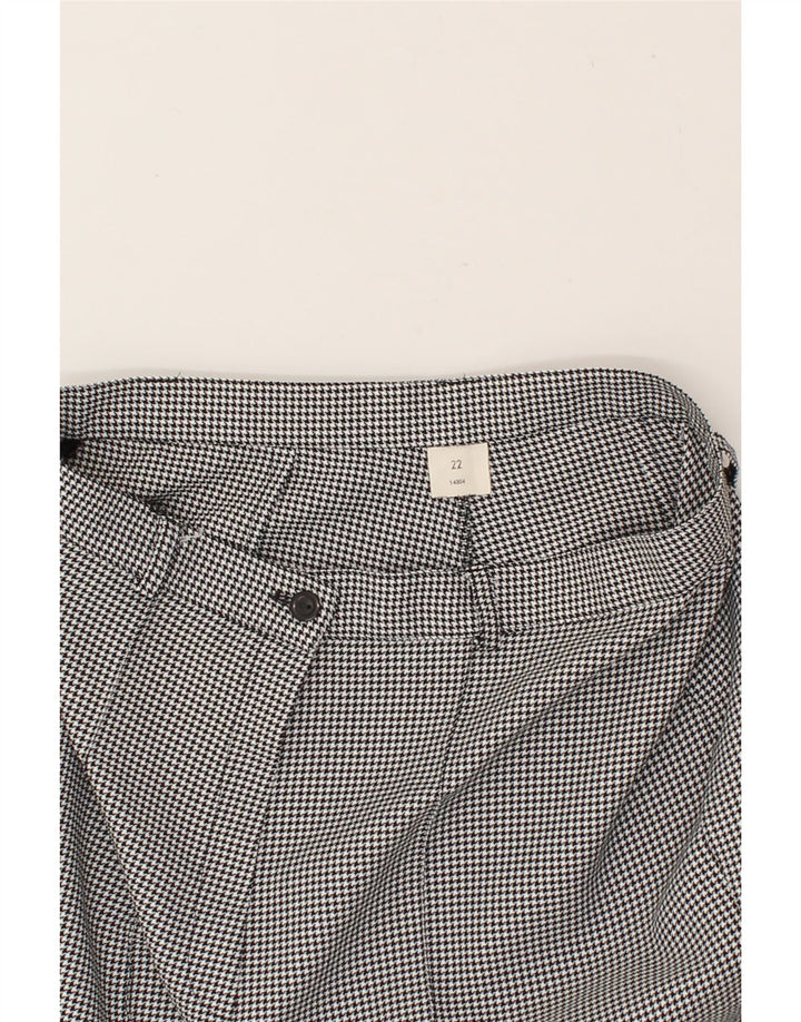 VINTAGE Womens Stirrup Casual Trousers W32 L26  Grey Houndstooth Polyester Vintage Vintage and Second-Hand Vintage from Messina Hembry 