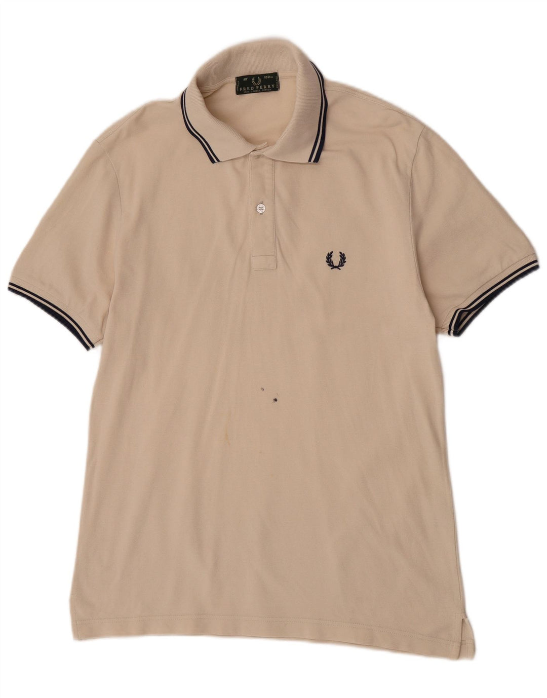 Fred Perry Mens Polo Shirt Medium Beige Cotton
