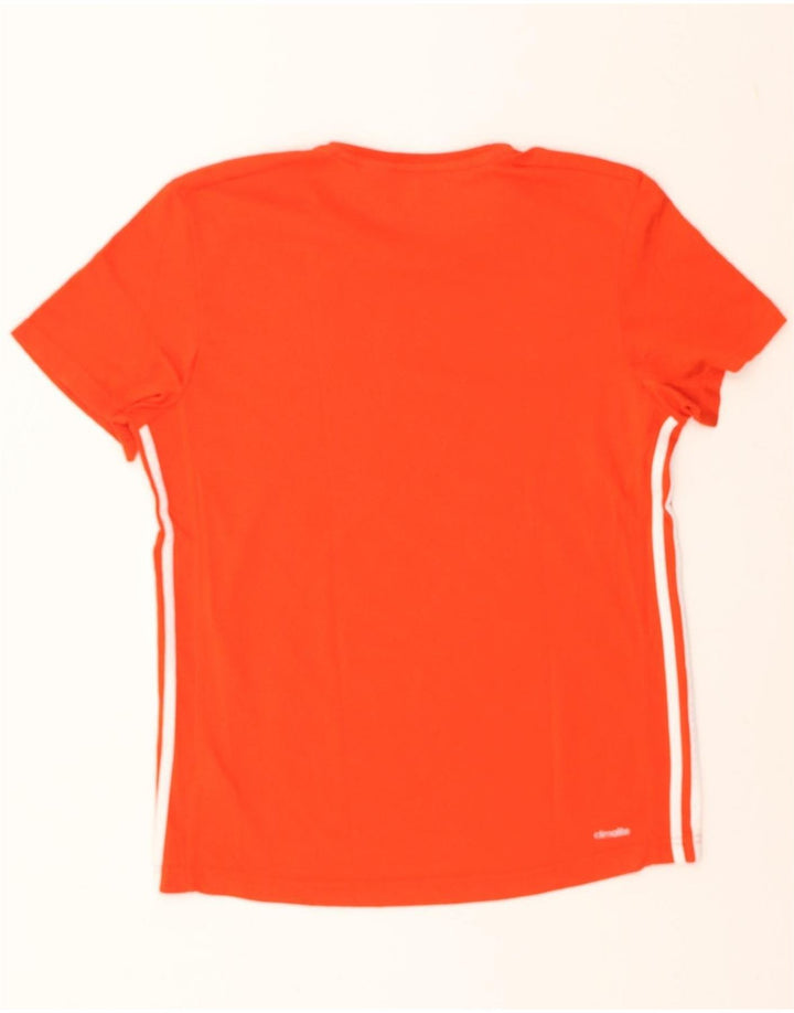 ADIDAS Mens Climalite T-Shirt Top Medium Orange Cotton Vintage Adidas and Second-Hand Adidas from Messina Hembry 